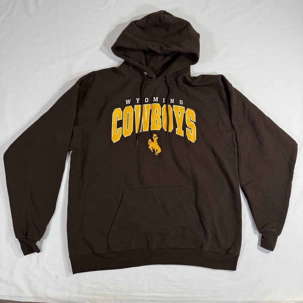 Wyoming Cowboys Russel Sweatshirt Mens Large Brown Hoodie University Of Wyoming